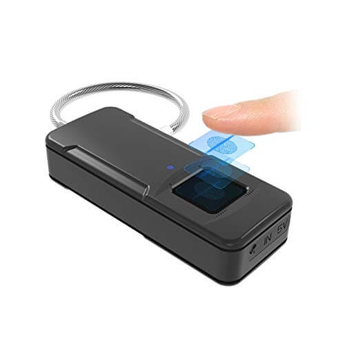 FL-P4 Pro Smart Portable Waterproof Bluetooth Fingerprint Biometric Lock Padlock with High Toughness Steel Wire for Luggage, Backpack, Suitcase ,Locker