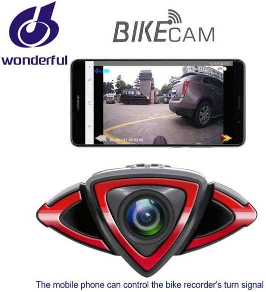 1080P Bike Cam, Bicycle Recorder with WiFi Phone Control, Bicycle Turn Signal Real-time Recording