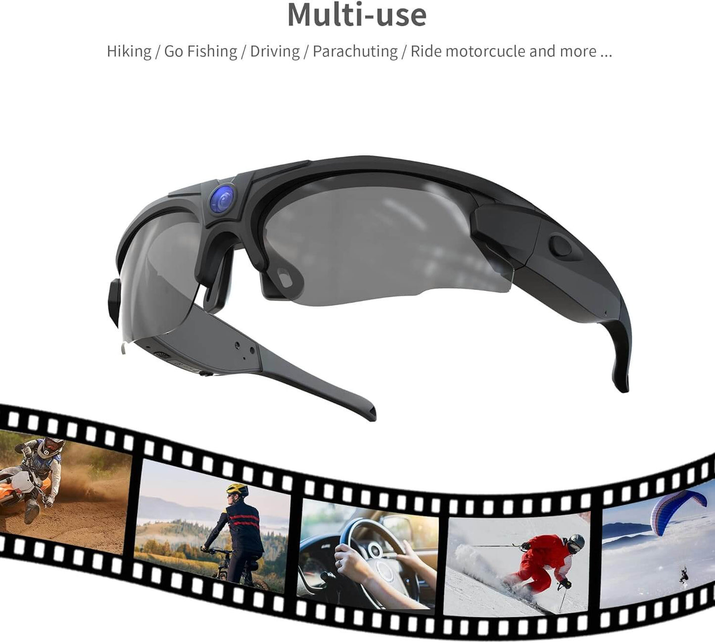 WIFI Smart Glasses 4k Hd 8mp Video Recorder Camera Bluetooth Smart Sunglasses