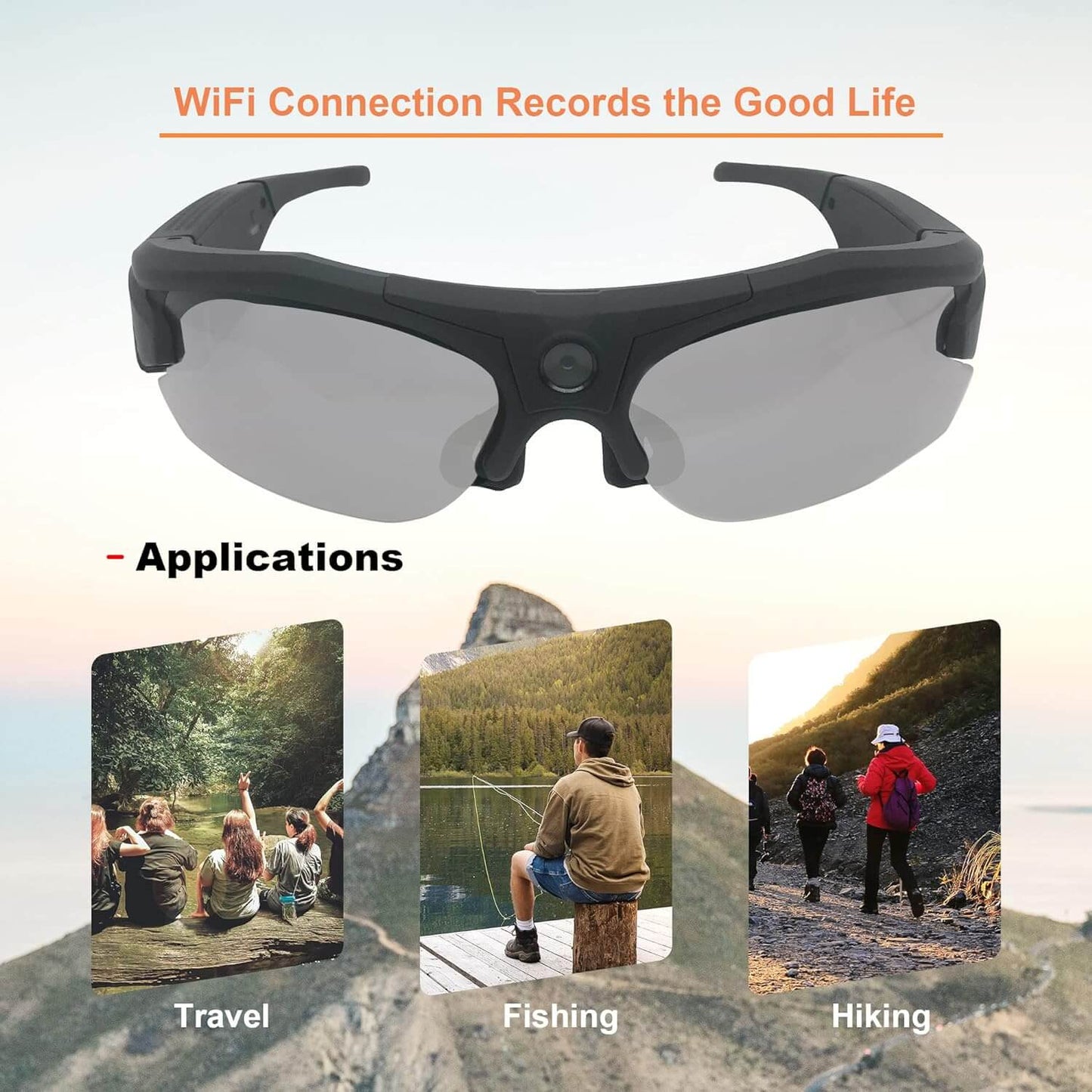 WIFI Smart Glasses 4k Hd 8mp Video Recorder Camera Bluetooth Smart Sunglasses