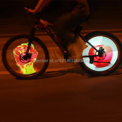 YQ8008 bike bicycle wheel lights put your photos and video into bicycle wheel screen within SD card DIY programming