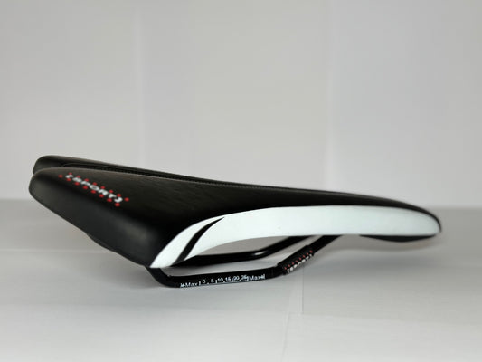 Sport saddle for bicycle black and white