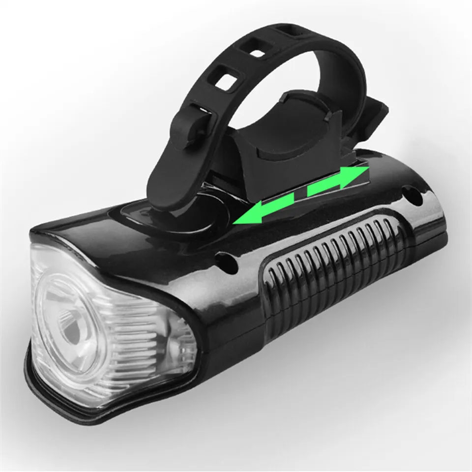 StopWatch USB Rechargeable LED Bike Front Light Headlight Horn with Speedometer